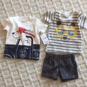 Carter’s . Brand new 3 mos T-shirt’s shorts boys